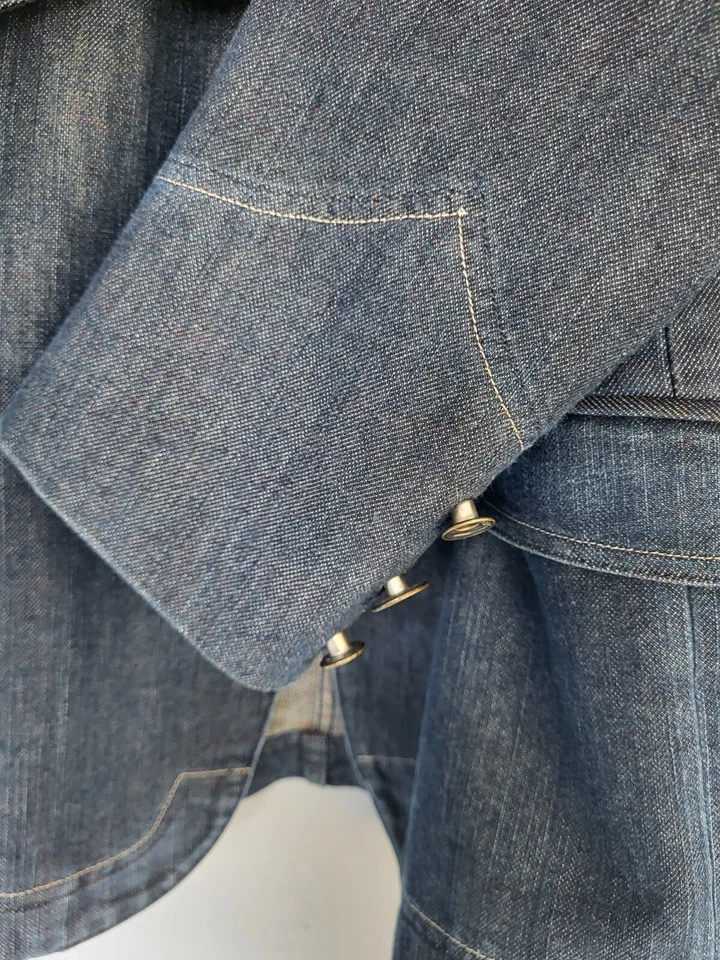 House Of Howe~English County Gentleman~Blue Denim Jacket Blazer 38~Made In USA! - Image 3 of 4