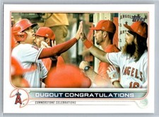 2022 Topps #416 Dugout Congratulations CC, CL   Los Angeles Angels