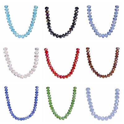 500pcs Mixed Faceted Crystal Glass Rondelle Loose Spacer Beads Jewelry Making
