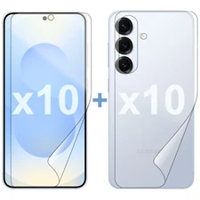 10 Set Soft PET Film Screen Protector for Samsung Galaxy S25 Front and Back Bulk