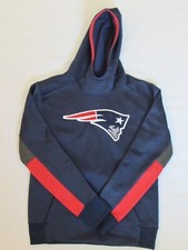 BOYS  NFL TEAM APPAREL NEW ENGLAND PATRIOTS HOODIE, BLUE, SIZE MEDIUM 10-12