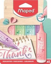 Maped - 4 Flex Pastel Highlighters Pastel Colours Random