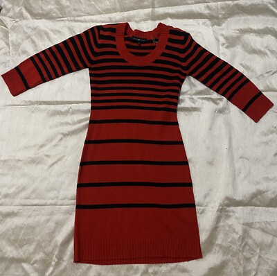 Red and black striped Women Dress | eBay