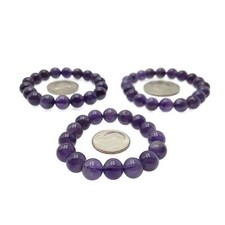 Amethyst Small Children's Bracelet Smooth Round 8mm Beads Approx 2-3" Inches