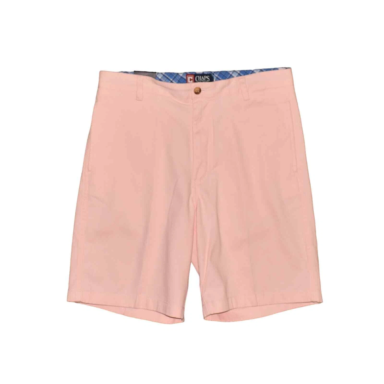 CHAPS NEW $65 Flat Front Cotton Chino 9" Short Light Pink Men's 34