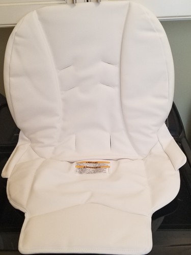 Tout neuf ! Housse de coussin de siège de remplacement pour chaise haute Graco Blossom faux cuir blanc - Photo 1 sur 9