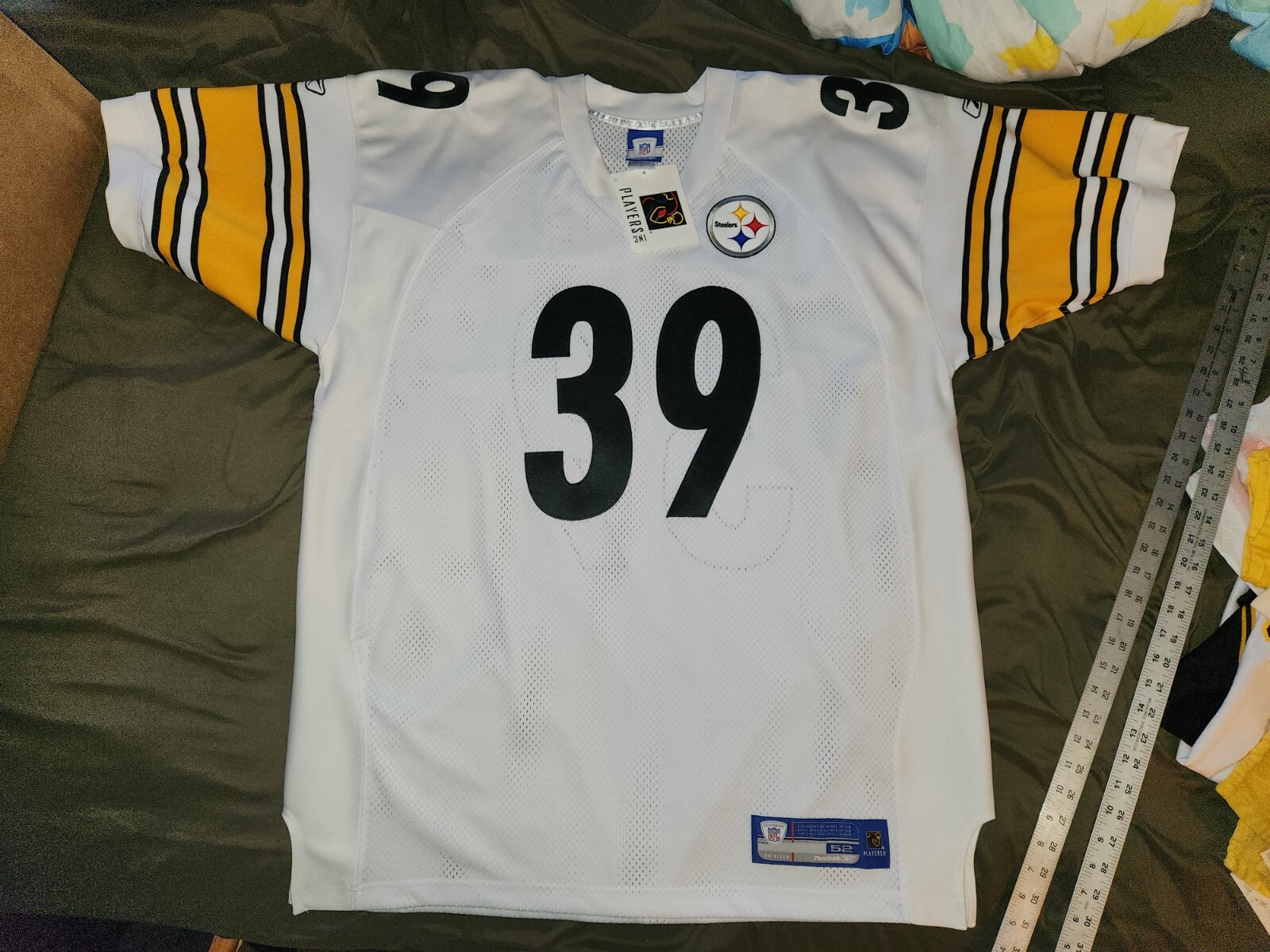 WILLLIE PARKER 39 STEELERS 2005 AUTHENTIC AWAY REEBOK FOOTBALL  JERSEY sz 52 NEW