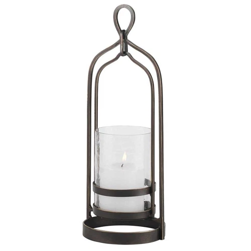 Uttermost Shepherd Farmhouse Metal and Glass Candleholder in Bronze - Picture 3 of 5