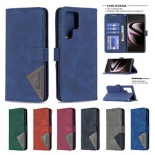 For Samsung S25 Ultra S24 S23 Magnetic Wallet PU Leather Flip Card Stand Case