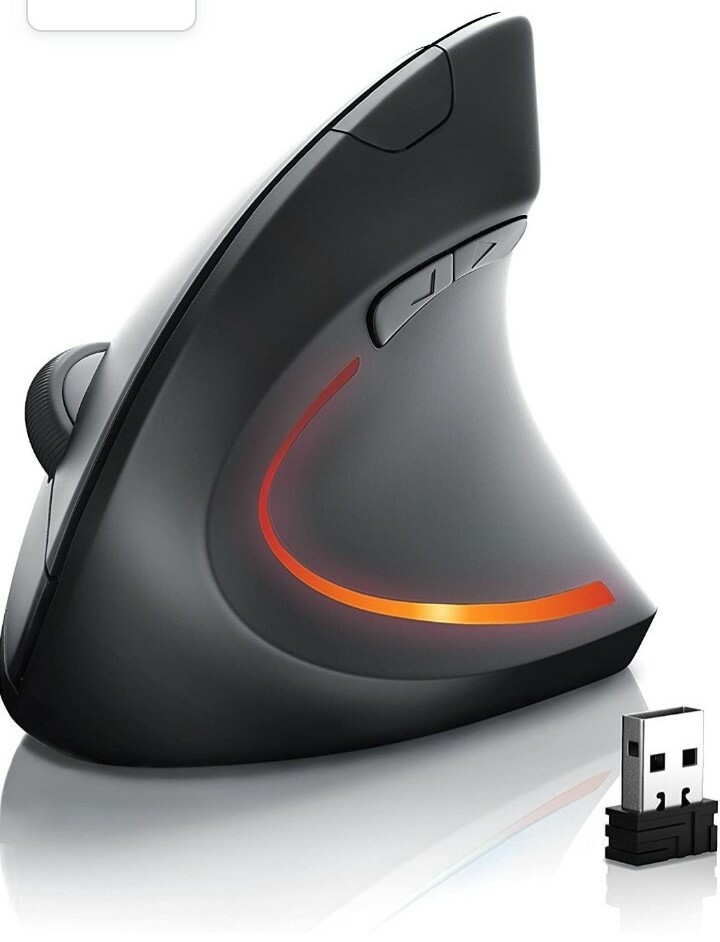 Souris sans fil ergonomique contre le mal de poignet noire pour PC portable