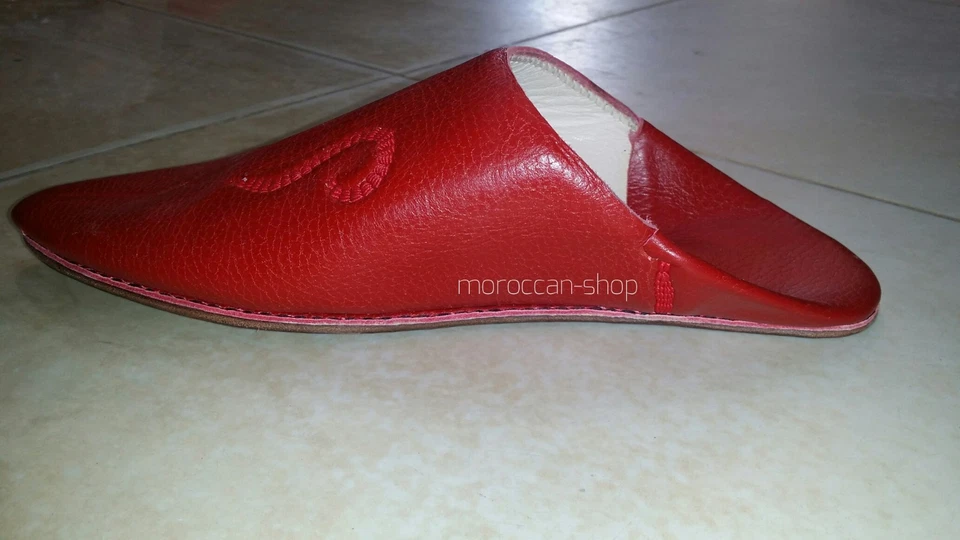 Zapatillas Babouches Tradicionales Marroquíes para Hombre Hechas a Mano Cuero Original Foto 4 de 4