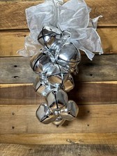 Large 2.5"  2" Silver Jingle Bells Total 15 Bells Hanging Decor