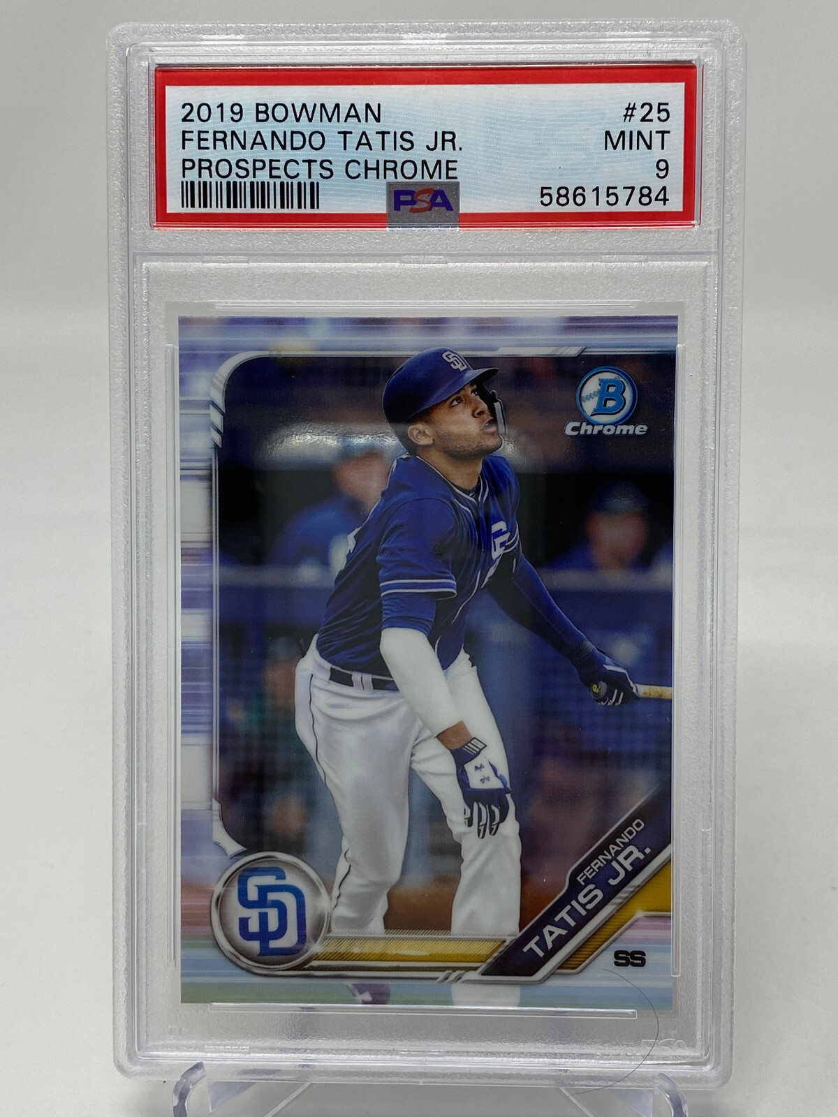 2019 Bowman Chrome Fernando Tatis Jr.  Rookie Card  - PSA 9 view 2