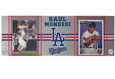 PLACA DE ALUMINIO DELGADO LOS ANGELES DODGERS RAUL MONDESI TARJETA # 59 Y 209