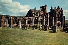 Melrose Abbey Relic Scotland Ruins Vintage Postcard Unposted