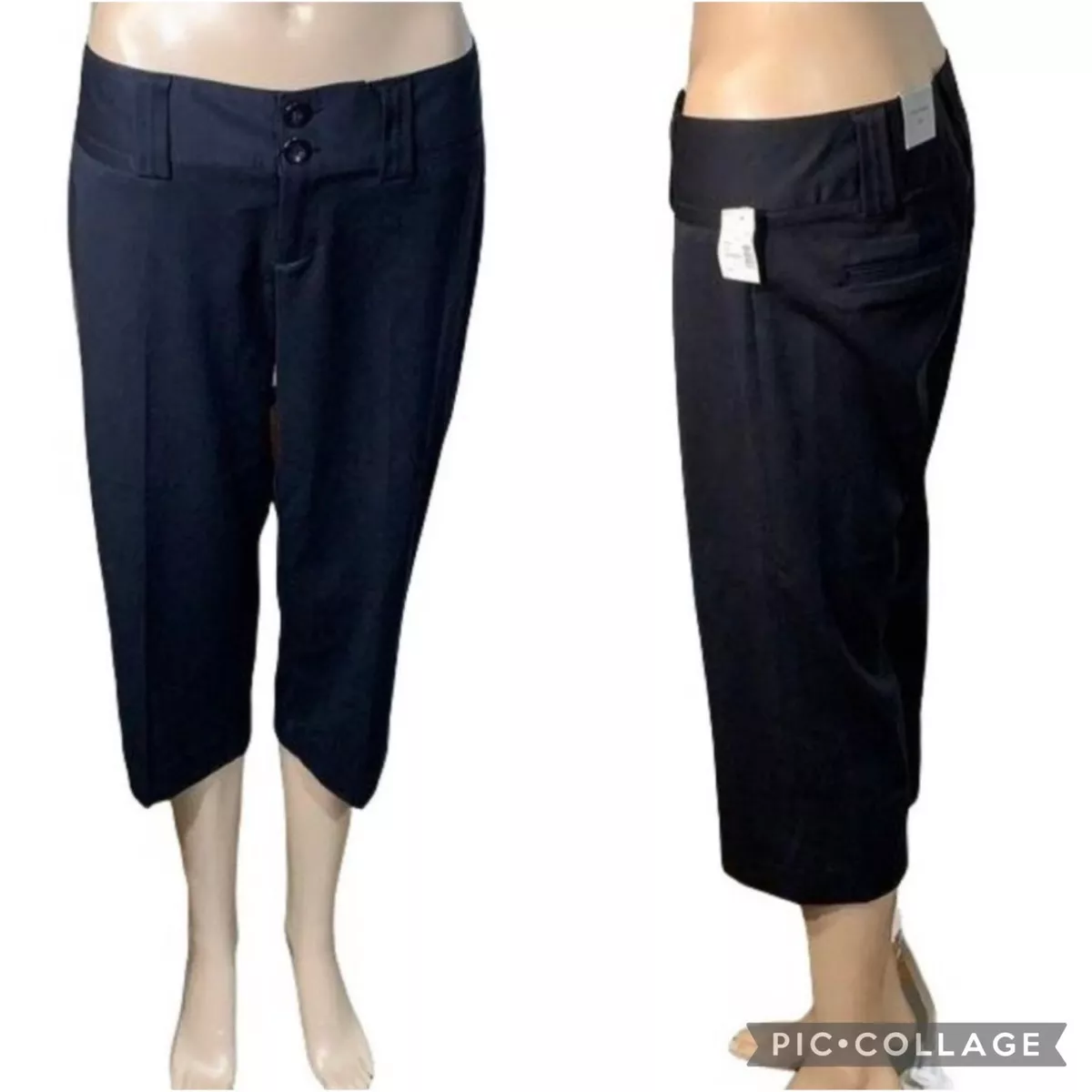 Maurices Womens Smart Size Crop Capri Dress Pants Trousers Black