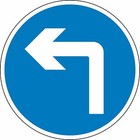 Road traffic Turn left ahead safety sign