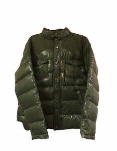 green shiny puffer jacket