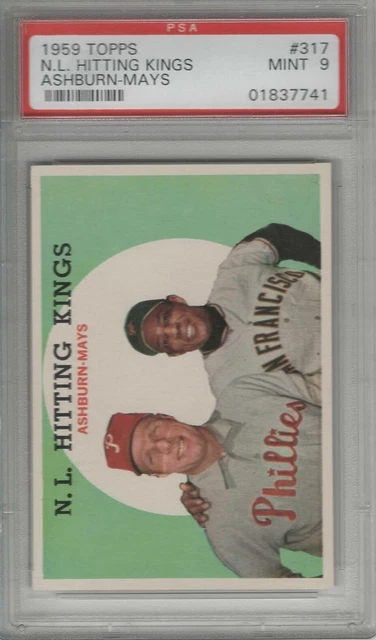 1959 Topps #317 Willie Mays Richie Ashburn - PSA 9 Complete set being listed