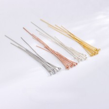 Spilla testa rotonda argento puro S925 filo ago gioielli fai da te creazione perline gioielli