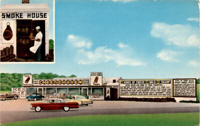 Smoke House, Cheese Haven, Ohio, Pt. Clinton, Hickory Smoked, Bacon, Postcard