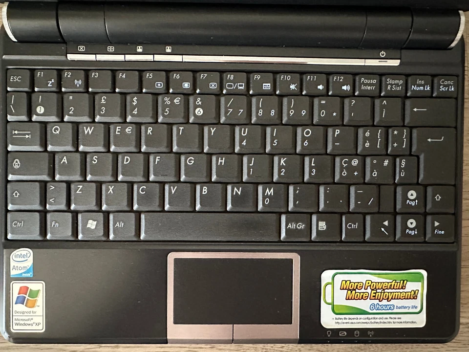 Asus Eee PC 904HA - NETBOOK - USATO FUNZIONANTE - RAM 2GB - HD 160GB - NERO - Immagine 3 di 4