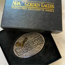 NIB Vintage NRA Limited Edition Golden Eagles 1994 Two Tone Belt Buckle