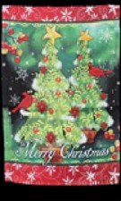12X18 MERRY CHRISTMAS TREE SNOW VERTICAL DOUBLE SIDED GARDEN FLAG