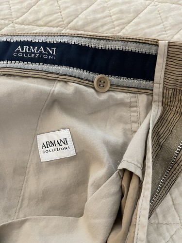ARMANI COLLEZIONI Free Hand Stripe Print Flat Front Cotton Trouser Size 36 $395 - Picture 7 of 8