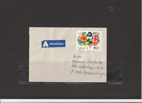 Schweiz - Beleg 05.04.1992 " Effretikon - Donaueschingen "