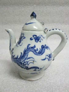 Chinese Antique Yuan Dynasty Blue And White Pot with Lid