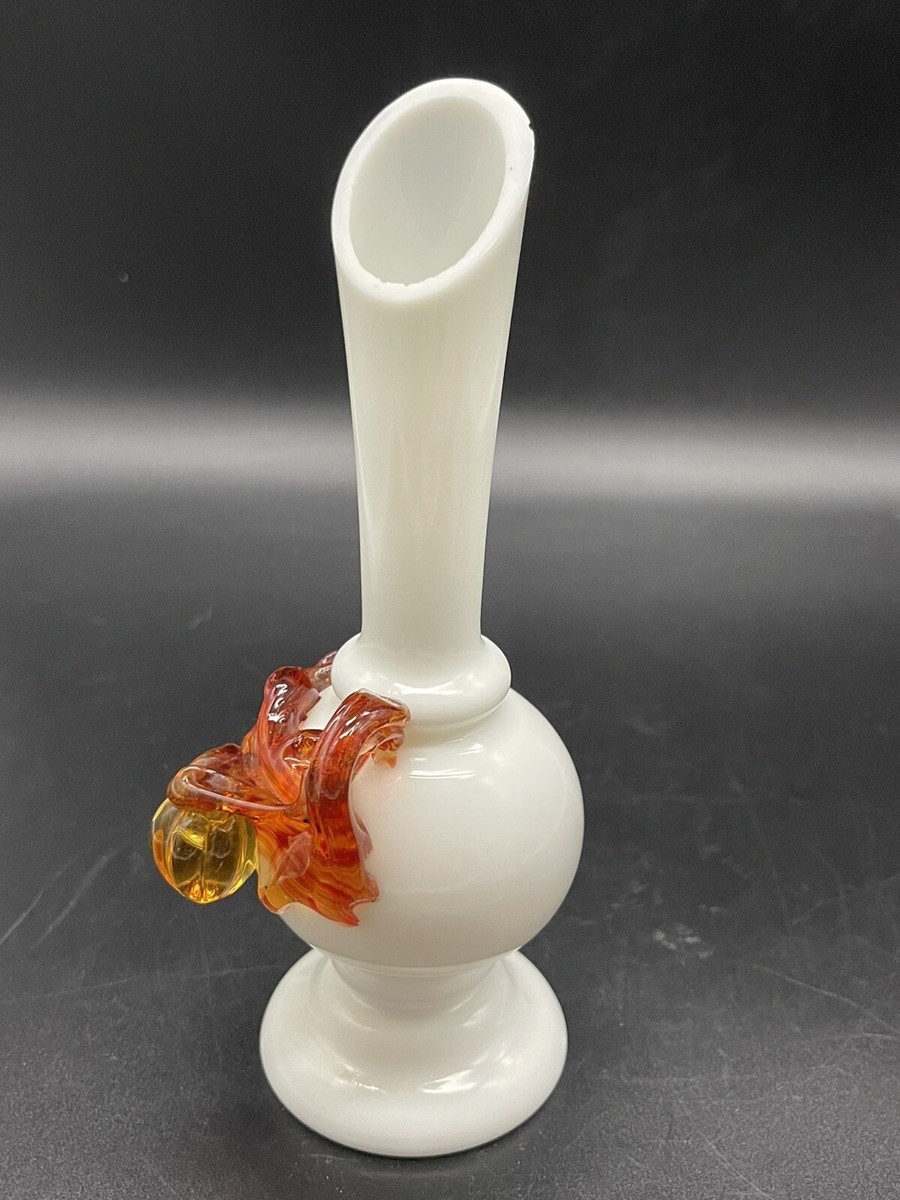 Antique Victorian Stevens Williams Glass England Applied Leaves