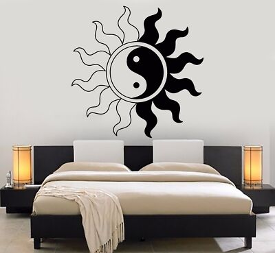 Vinyl Wall Stickers Sun Yin Yang Zen Asian Art Oriental Decal Mural ...