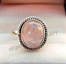 Rose Quartz Ring 925 Sterling Silver Ring Gemstone Ring Fine Jewelry All Sizes