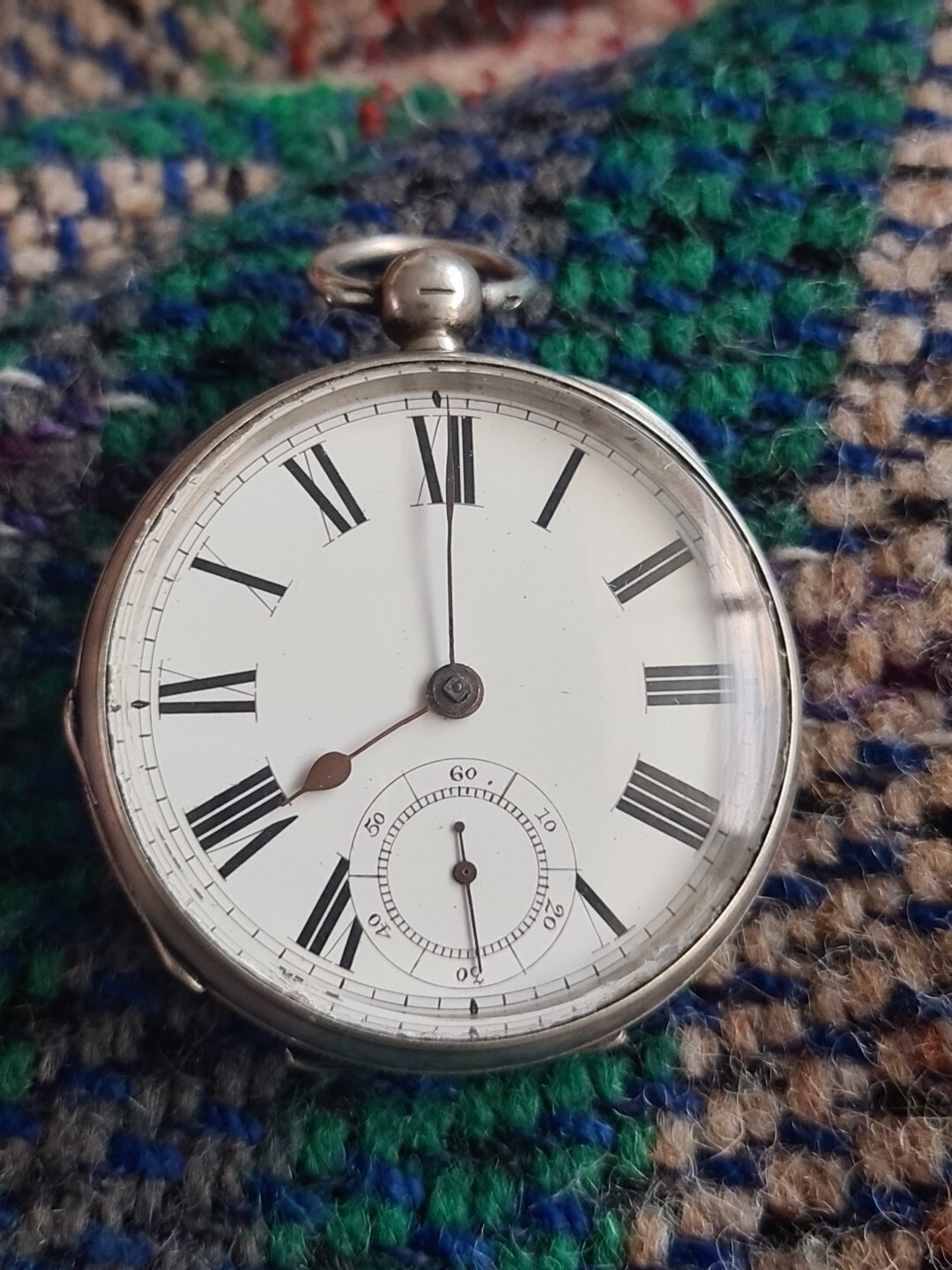 Working Antique solid silver Gents Waltham Mass p… - image 1