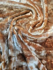 Teddy Bear Making Viscose Fabric Light Brown Plush 13" x 18" Vintage Soviet USSR