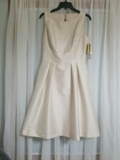 Alfred Sung A Line 60s Open Back Dress D679 Champagne Size 10 Cocktail Party
