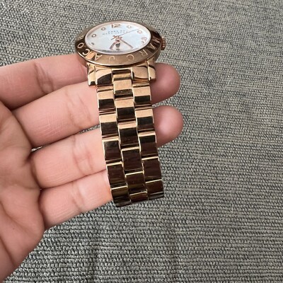 Marc By Marc Jacobs Rose Gold Watch Women Round Need Battery 