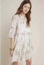 Anthropologie Mynah Christianne Embroidered Lace Tunic Dress Medium