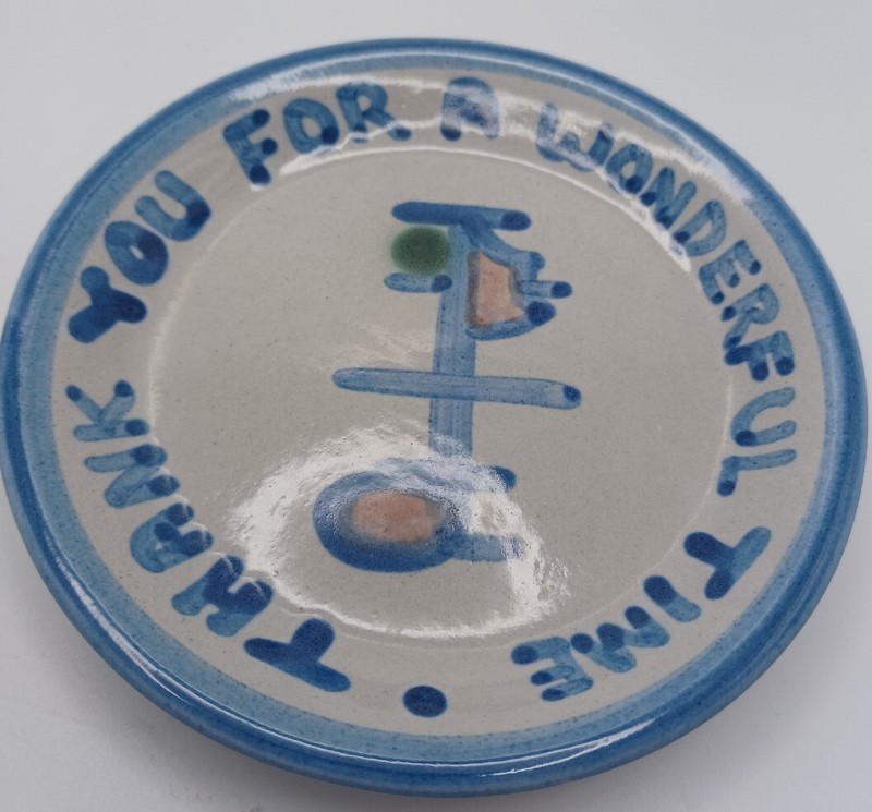 M A Hadley THANK YOU FOR A WONDERFUL TIME Music Note Coaster Trinket Dish 4"