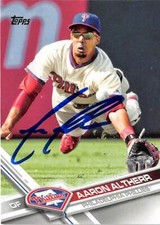 Aaron Altherr autographed baseball card (Philadelphia Phillies) 2017 Topps #66