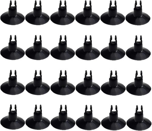 AQUANEAT Saugnäpfe Für Aquarium-Luftschläuche, 6,35 Mm, Mit Clips – 24 Stück, Schwarz, Einfach Zu Befestigen