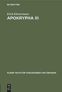Apokrypha Iii | Buch | 9783111218809