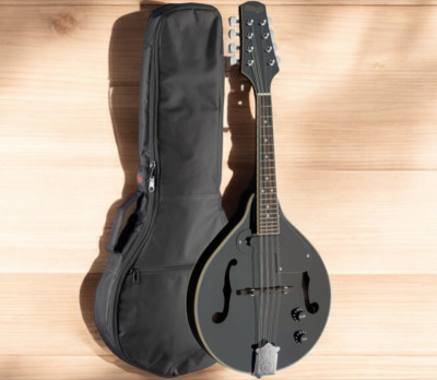 Stagg M50-E Premium A Style Bluegrass Acoustic Electric Mandolin Black + Gig Bag