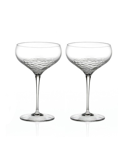Wedgwood Set of 2 Vera Wang Sequin Saucer Crystal Champagne Glasses *New - Picture 2 of 6