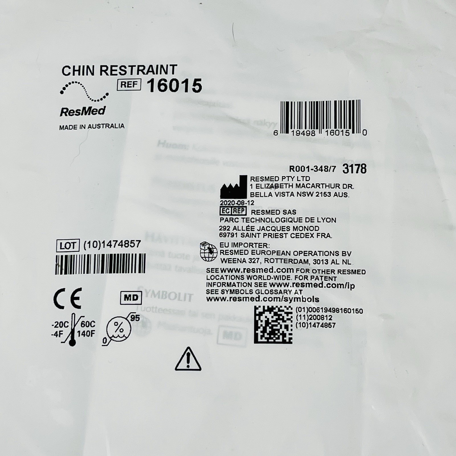 FACTORY SEALED RESMED CHIN RESTRAINT #16015  OEM