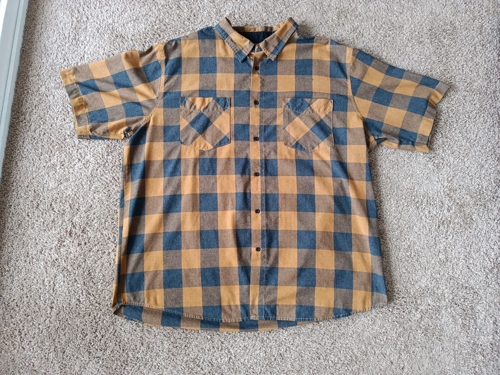 Black Jack Flannel Shirt Men's Size 4XL Brown Plaid Button Down Short Sleeve