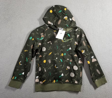 Nike Kids Fleece Pullover Hoodie Small Green Rare AOP Camping
