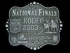 TJ01112 NOS NFR 2003 NATIONAL FINALS RODEO HESSTON COLLECTOR BELT BUCKLE