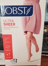 JOBST Ultra Sheer 30-40mmHg LARGE Waist High Compressions Stockings Natural